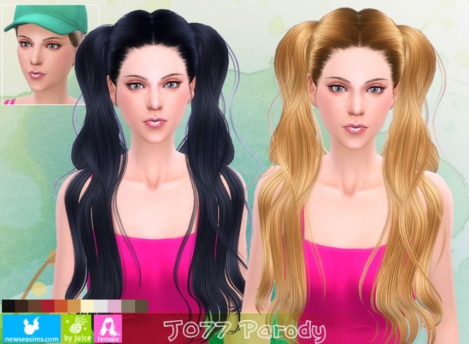Sims 4 J077 Parody hair (FREE) at Newsea Sims 4