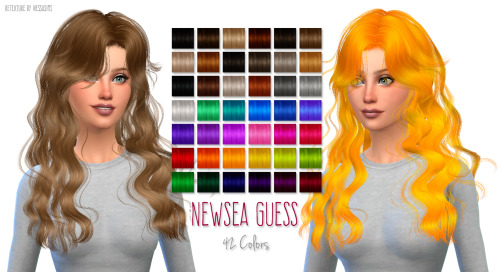 Sims 4 Newseas Guess hair retexture at Nessa Sims