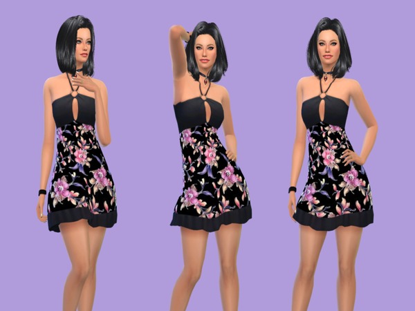 Sims 4 Summer Floral Dress by Charmy Sims Portfolio at TSR