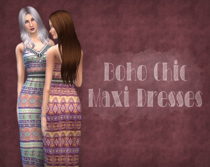 Sims 4 Boho chic maxi dresses at Simsrocuted