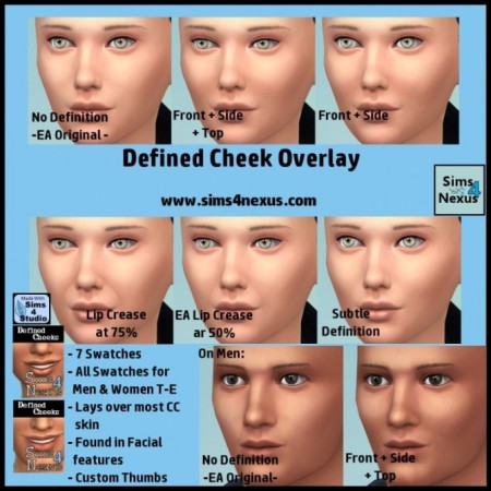 Defined Cheek Overlay by SamanthaGump at Sims 4 Nexus