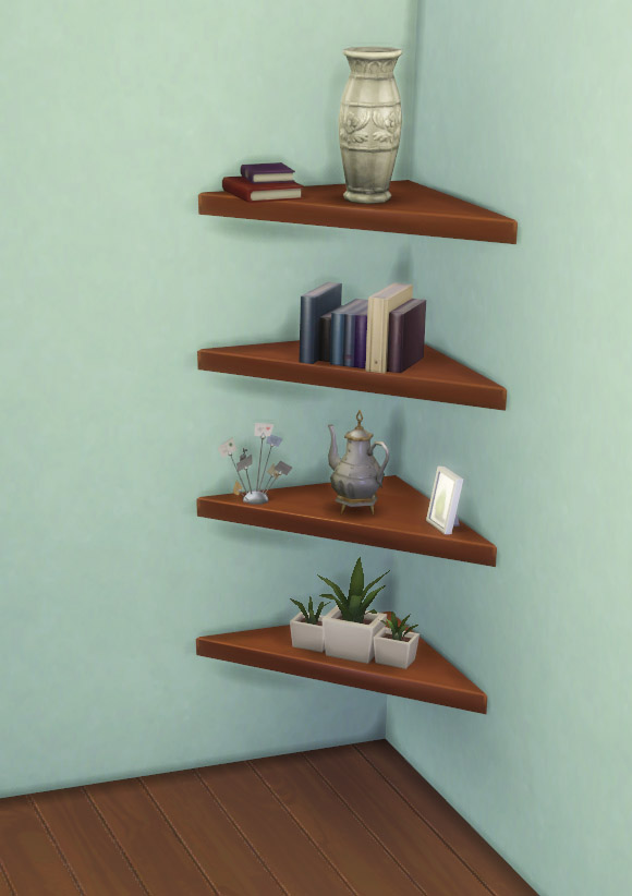 Sims 4 The Mega Minimal Corner Shelf by IgnorantBliss at Mod The Sims
