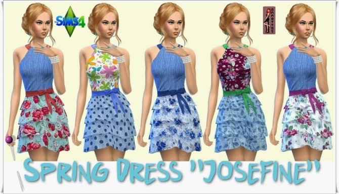Sims 4 Josefine Spring Dress at Annett’s Sims 4 Welt