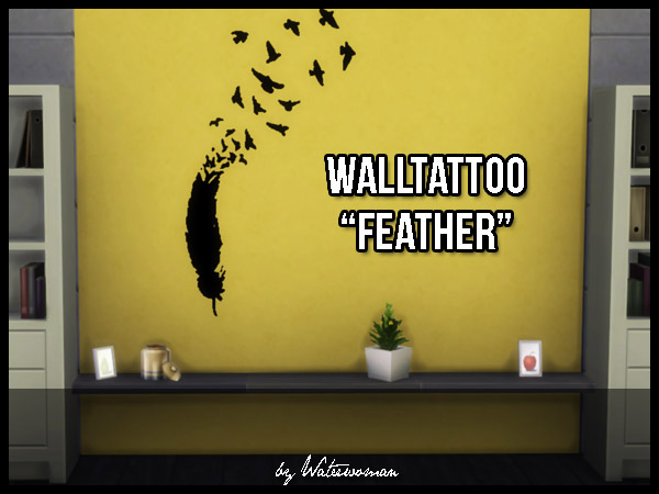 Sims 4 Fly away wall decals by Waterwoman at Akisima
