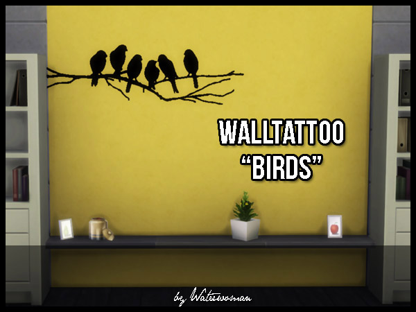 Sims 4 Fly away wall decals by Waterwoman at Akisima