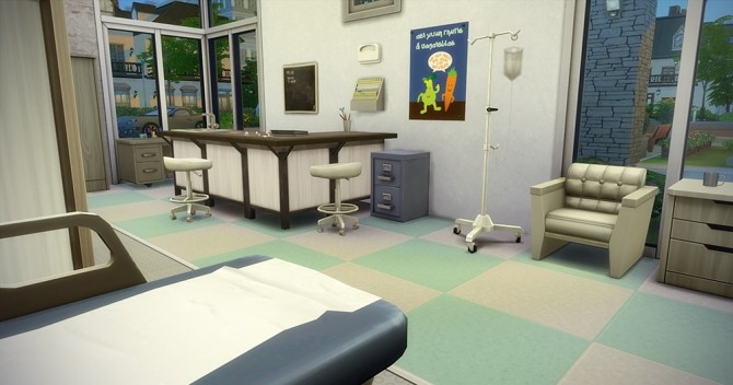 Sims 4 3 workplaces: science lab, police station, and hospital at Simsontherope