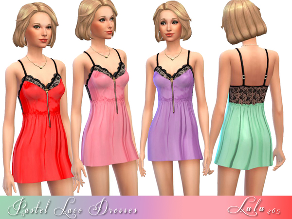 Sims 4 Pastel Lace Inset Dresses by Lulu265 at TSR