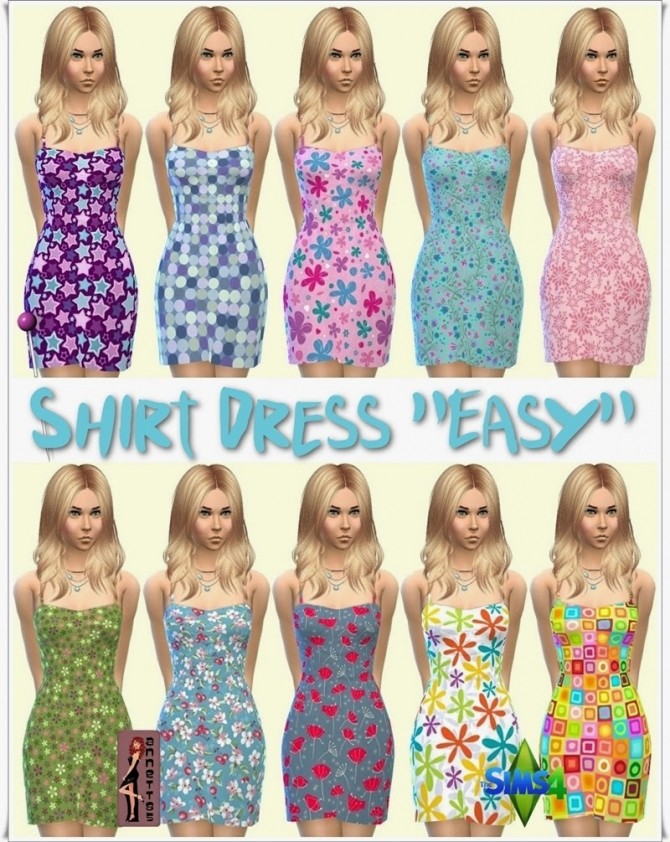Sims 4 Easy Shirt Dress at Annett’s Sims 4 Welt