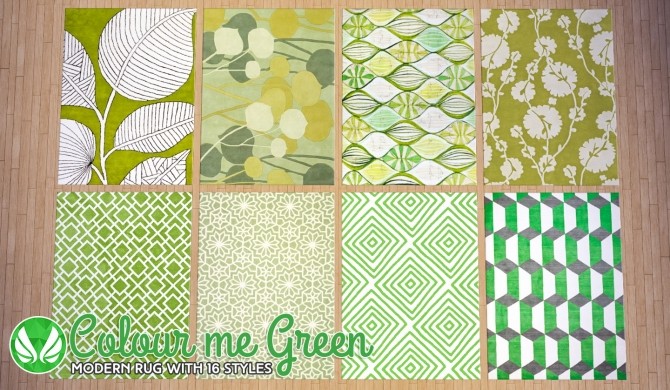 Sims 4 Colour Me Green Modern Rugs at Simsational Designs