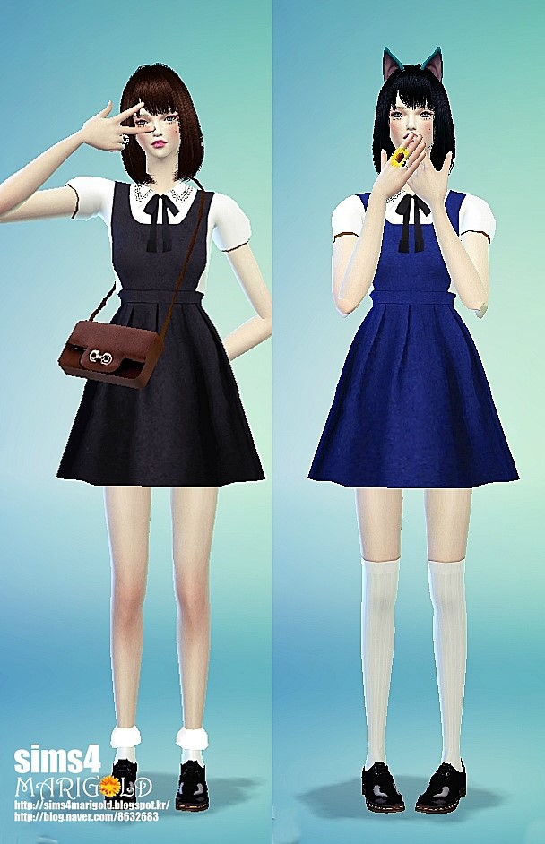 Sims 4 Like uniform onepiece at Marigold
