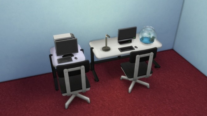 Sims 4 C desks Normal and one tile version by necrodog at Mod The Sims