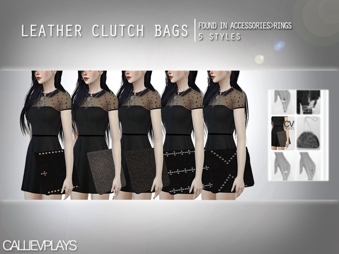 Sims 4 Leathe clutch bags at CallieV Plays
