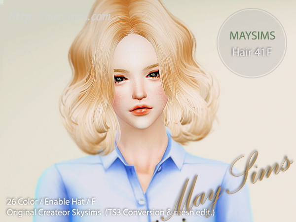 Sims 4 Hair 41 F (Skysims) at May Sims