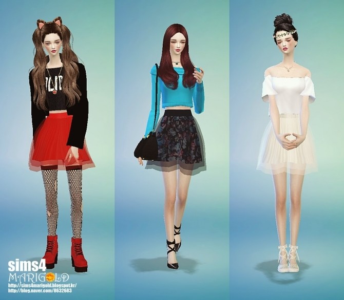Sims 4 Chiffon skirts at Marigold