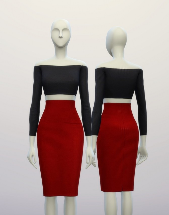 Sims 4 Basic high waist H line pencil dress at Rusty Nail