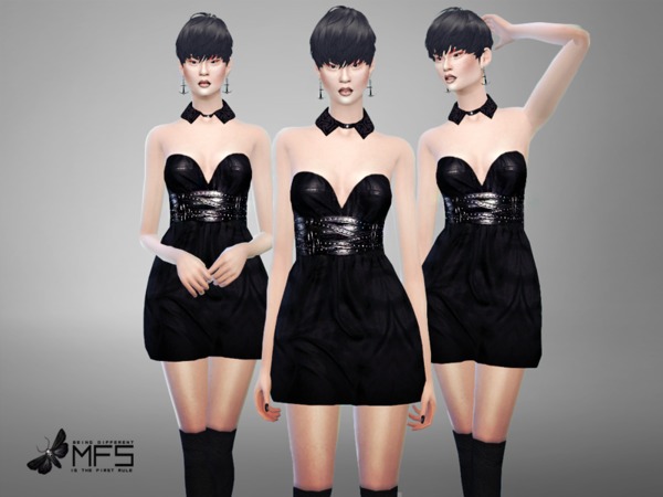 Sims 4 MFS Valerie Dress by MissFortune at TSR