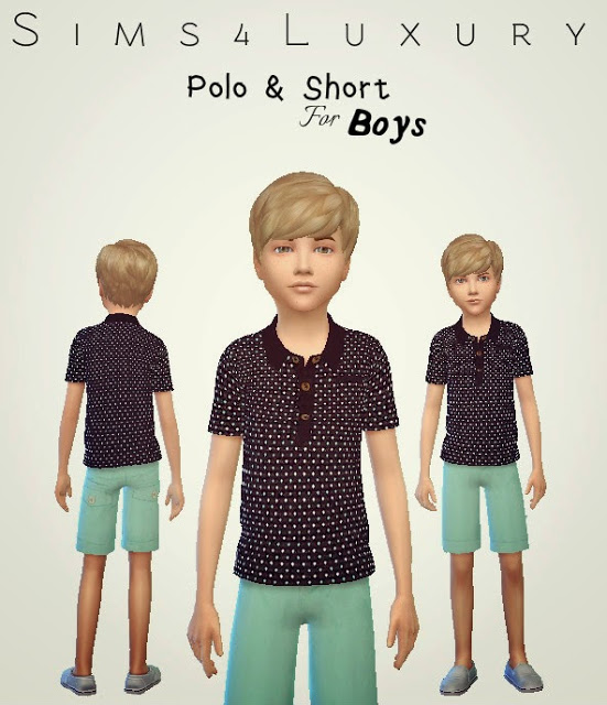 Sims 4 Boys Polo & Shorts at Sims4 Luxury