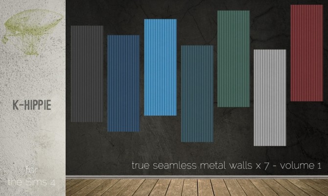 Sims 4 7 Metal Walls true seamless volumes 1 & 2 at K hippie