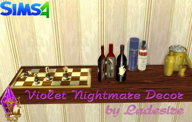 Sims 4 Violet Nightmare Set (157 items) at Ladesire