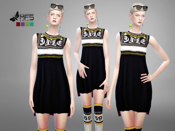 Sims 4 MFS Agnes Dress by MissFortune at TSR