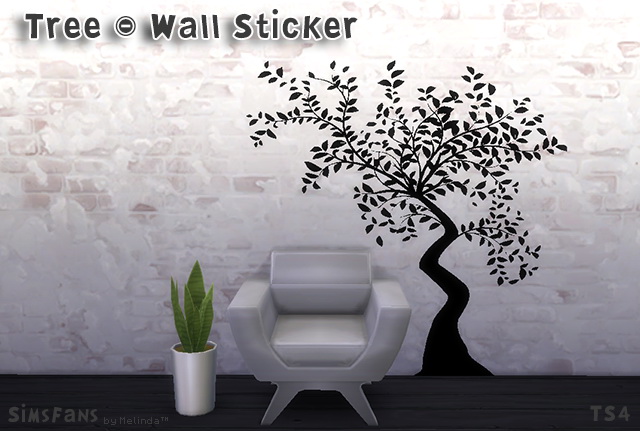 Sims 4 Tree Wall Sticker by Melinda at Sims Fans