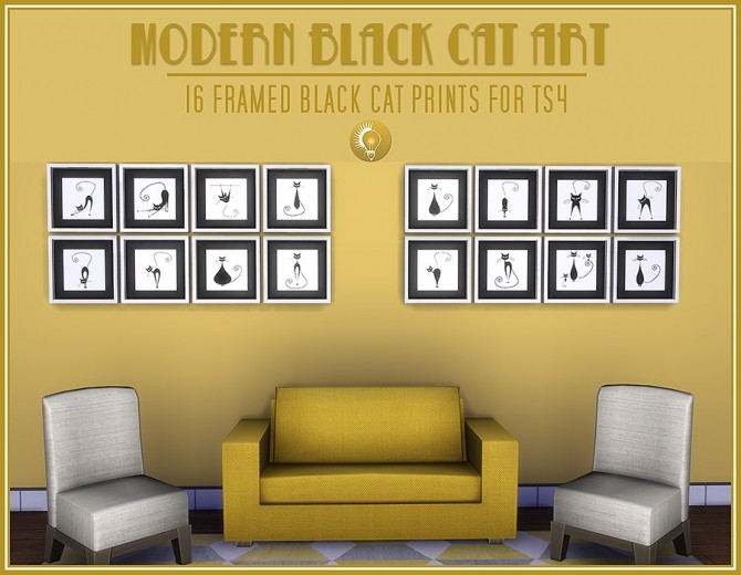 Sims 4 Modern black cat art at Jorgha Haq