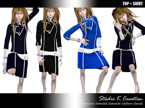 Sims 4 Fullmetal Alchemist Uniform F at Studio K Creation