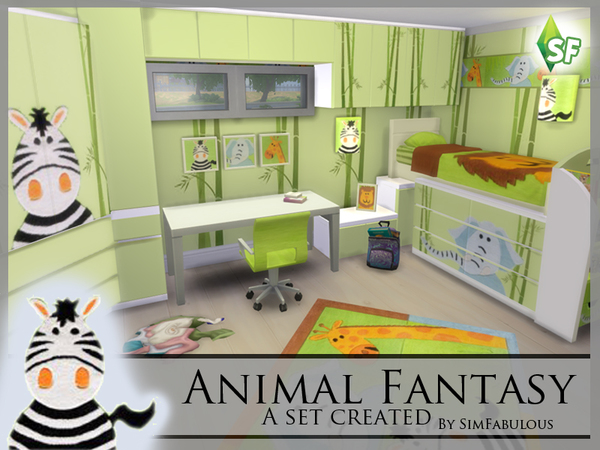Sims 4 Animal Fantasy nursery set by SimFabulous at TSR