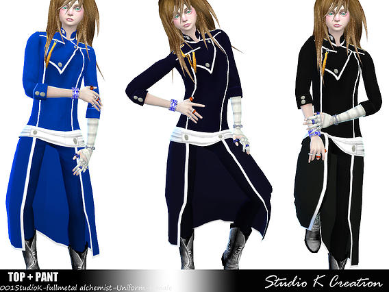 Sims 4 Fullmetal Alchemist Uniform F at Studio K Creation
