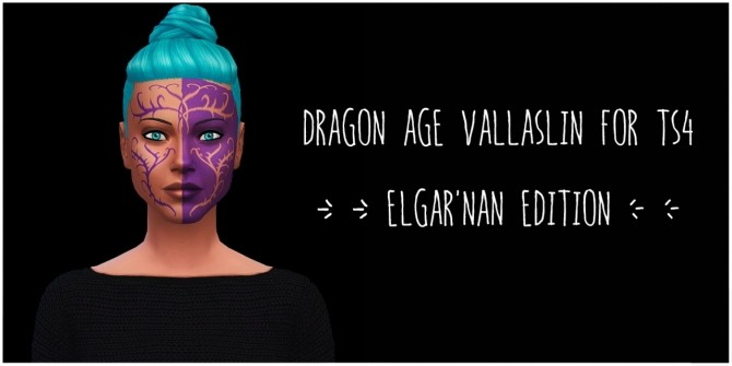 Sims 4 Dragon Age: Inquisition Vallaslin Elgar’nan variation at ThatMalorieGirl