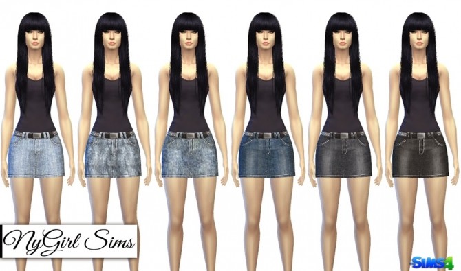 Sims 4 Stitched and Studded Denim Mini at NyGirl Sims