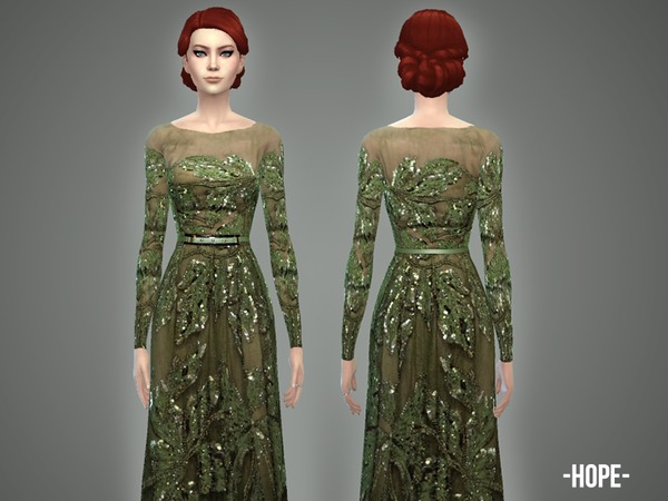 Sims 4 Hope gown by April at TSR