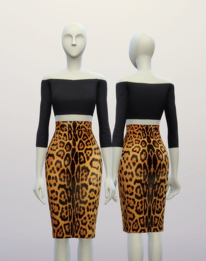 Sims 4 Basic high waist H line pencil dress designer pattern at Rusty Nail