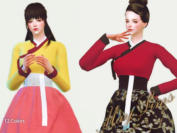 Sims 4 HanBok Korean traditional dresses at May Sims