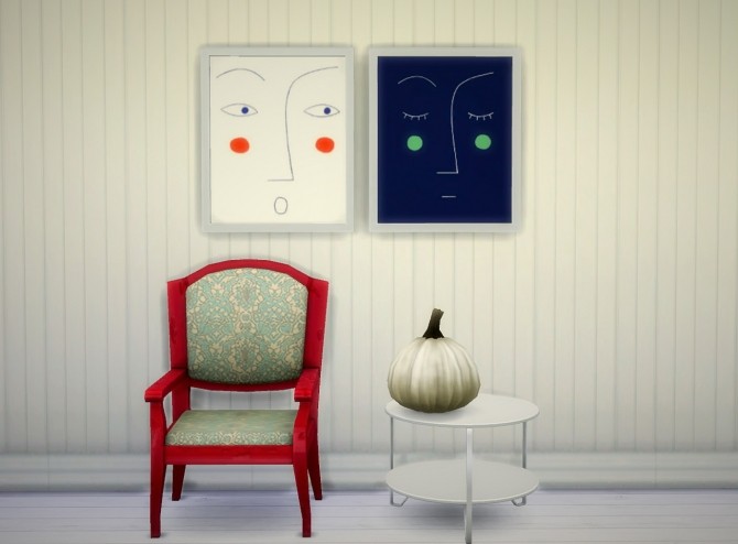 Sims 4 2 paintings by Steffie Brocoli, Jour & Nuit at Budgie2budgie