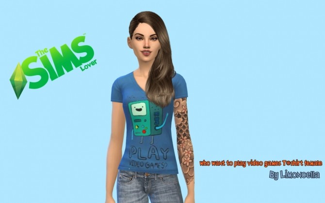 Sims 4 Play video games T shirt F by Limoncella at The Sims Lover