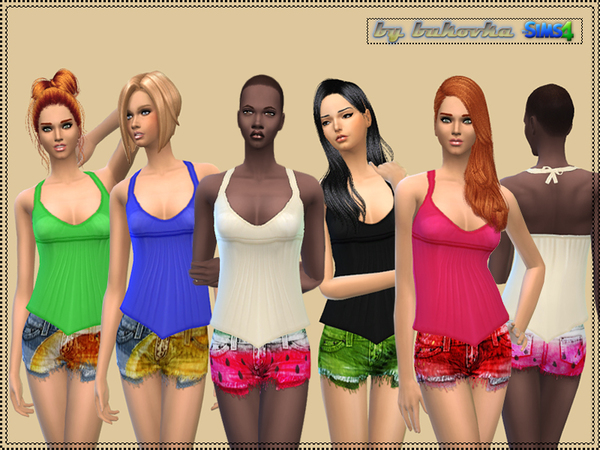 Sims 4 Summer mix outfit by bukovka at TSR