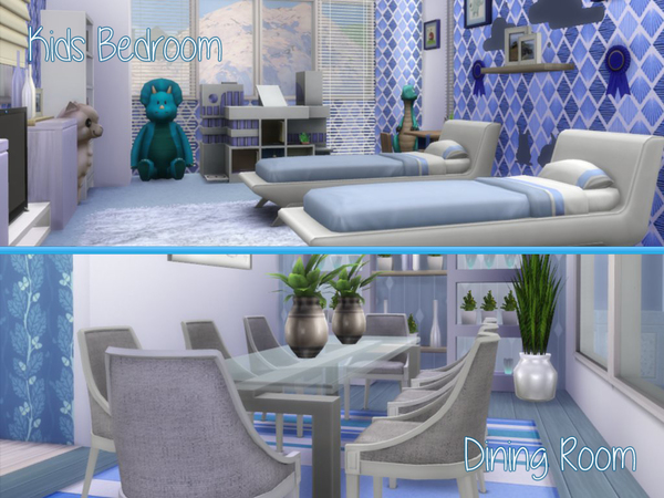 Sims 4 Blue Paradise house by lenabubbles82 at TSR