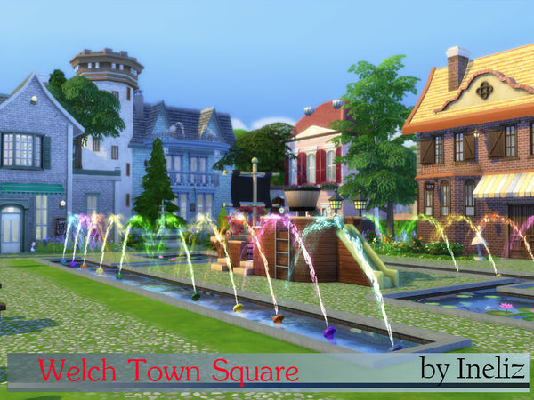 Sims 4 Welch Town Square by Ineliz at TSR