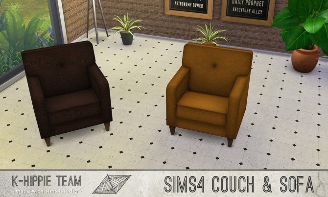 Sims 4 15 Avanti! Leather Armchairs volume 1 at K hippie