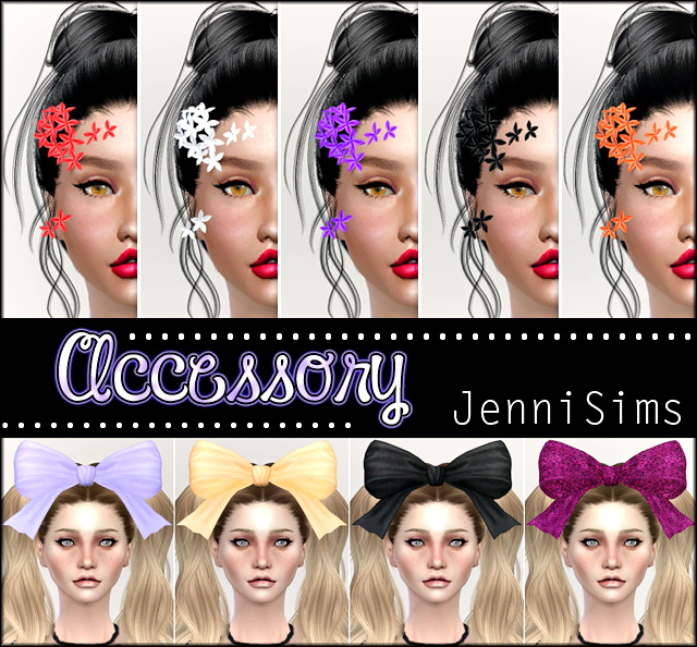 Sims 4 Flowers Bow Headband at Jenni Sims