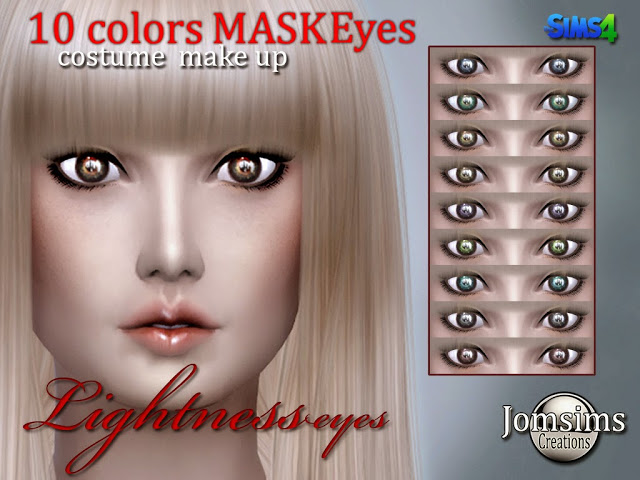 Sims 4 Lightness Eye mask in 10 colors at Jomsims Creations