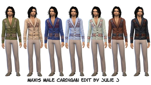 Maxis Male Cardigan Edited at Julietoon – Julie J » Sims 4 Updates