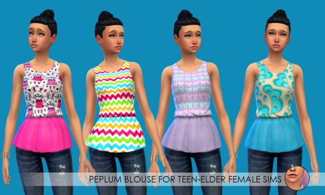 Sims 4 Peplum tops and Polo tees at Erica Loves Sims