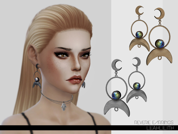 Sims 4 Reverie Earrings by LeahLillith at TSR