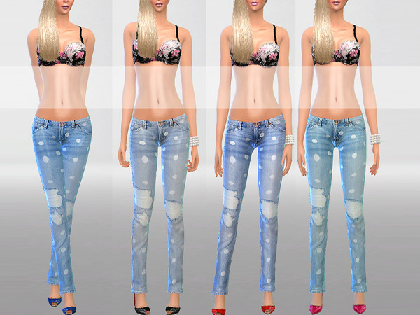 Skinny Jeans With Dots By Pinkzombiecupcakes At TSR Sims Updates