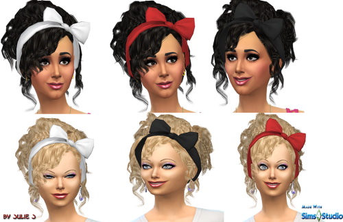 Sims 4 3to4 Bow Hair updated at Julietoon – Julie J