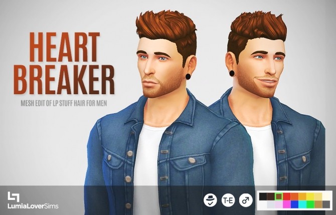 Sims 4 Heart Breaker hair edit at LumiaLover Sims