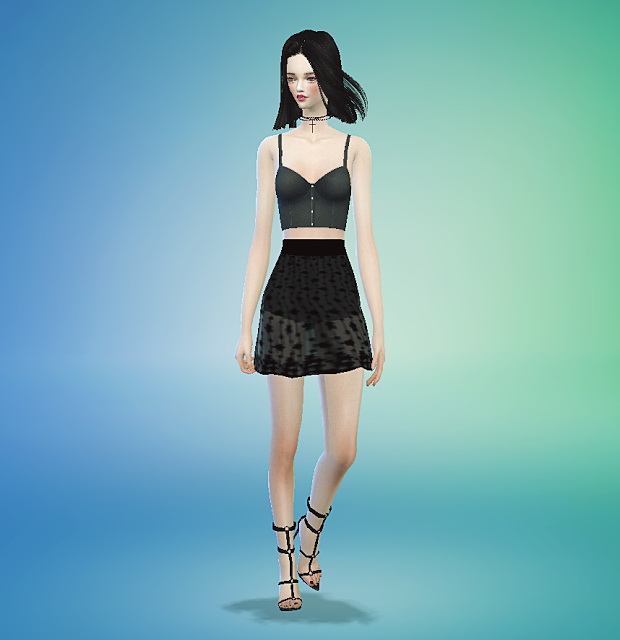 Sims 4 Lace h line mini skirt at Marigold
