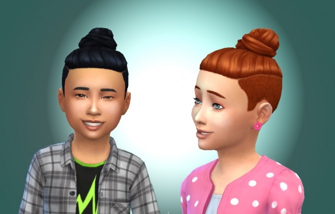 Sims 4 Shaved Bun Top for Kids at My Stuff